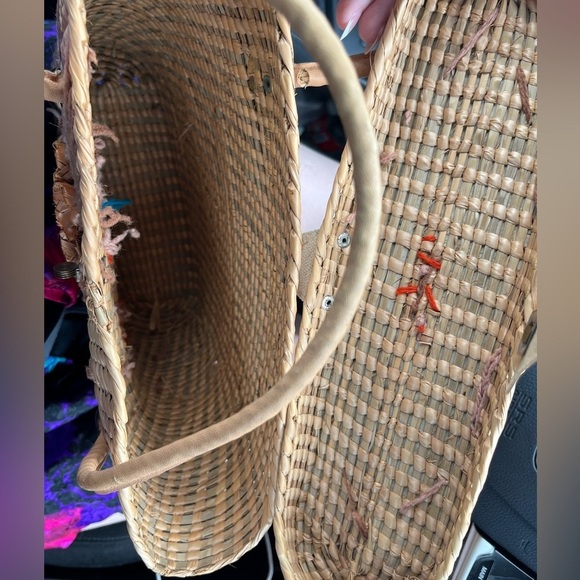 Vintage Beige and Brown Floral Tote - Picture 7 of 8